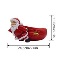 Christmas Resin Santa Statues Fun Resin Bag Shape Party Supplies With Bell Christmas Santa Claus Decor For Birthday Party raudona