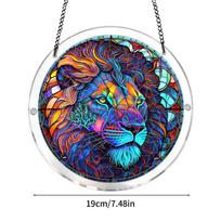 Suncatcher Puzzle Kit Animal Pattern Art Ornaments 7.48 Inches Outdoor Suncatcher For Home Living Room Window Outdoor Patio liūtas
