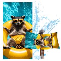 Ręcznik Plażowy Szop Pracz Z Mikrofibry Szybkoschnący 3D 150X75 Cm