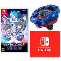 Beyblade X XONE - Switch Manufacturer Bonus Shinobi Knife 4-60LF Metal Coat Blue Includes Nintendo logo design microfiber cloth