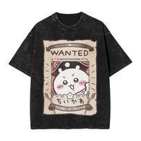Chiikawas Japan Cute Momonga T Shirt Hip Hop Washed 100 Cotton Harajuku TShirt  Cool for Men Women Tops Streetwear Tops Tees 2XL