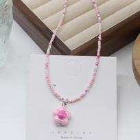 Korean Style Beaded Daisy Necklace Choker Y2K  Colorful  Charm Handmade  Women's Chain  Collar Fashion Jewelry Gift 38cm