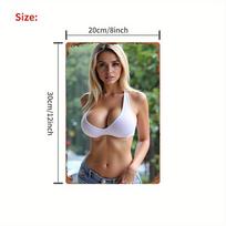 Sexy Girl Outdoor Canvas Metal Sign xin Room Home Bar Garage Garden Gift 20x30cm（7.8x11.8inch）