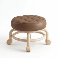 Padded Seat Sliding Wheel Stool Round Shape Multifunctional Stool Low Stool  Indoor Movement kava
