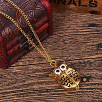 Vintage Creative Owl Pocket Watch Flip Quartz Watch Pocket Watch auksas
