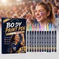 Body Paint Markers for Soccer Theme Events, Temporary Pens for Face and Body, -Based Supplies One Size juoda