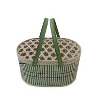 Natural Moon Cake Box Chinese Style Bread Storage Basket Picnic Basket  Wedding Party Hollow cover