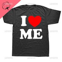 Nauji Harajuku Streetwear trumpomis rankovėmis Juokingas Humoras Aš myliu mane raudona širdelė Pati Spausdinti Unisex Gimtadienio Dovanos Unisexs Drabužiai Medvilnė L