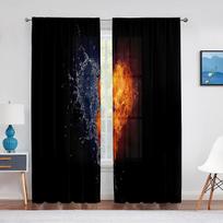 Yin Yang Trippy Psychedelic Art Tulle Voile Curtains for Bedroom Window Decor Living Room Sheer Curtains Blinds Organza Drapes 1 PCS W100XH250cm&Rod Pocket