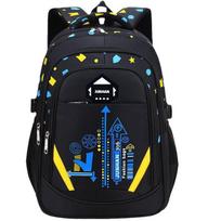 Students' Schoolbags Children's Schoolbags Ridge Protection Backpacks Student Backpacks for Boys and Girls black