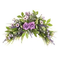Vestuvių arka gėlės Dirbtinės gėlių girliandos 45cm Dekoratyvinė girlianda Dirbtinės gėlės girlianda Durims Vestuvių šventei Sienai Namų dekoravimas violetinė