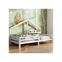 Lit d'enfant - MUVOE - 90x200 - Blanc - Bois massif - Style scandinave balta