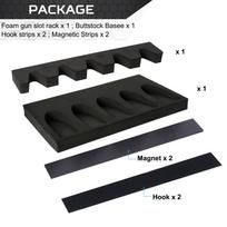 Tactical Foam Gun Rack Wall Mount Rifle & Shotgun Holder w/ Magnetic Strip & Hook Secure Hunting Gun Safety Storage Accessory