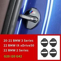 Naujas 4 vnt. Automobilio stiliaus durų užrakto dangtelis Nerūdijančio plieno Automobilio durų fiksatoriaus apdailos lipdukas BMW 3 serijai G20 2 serijai G42 iX-xDrive50 white