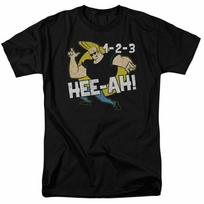 26 Johnny Bravo 123 T Shirt Mens Licensed Cartoon Merchandise Hee-ah! Black Unisex T-Shirt L