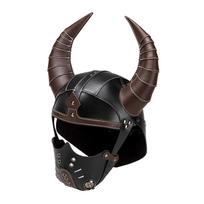 Steampunk Vikingų Šalmas Su Reguliuojamais Dirželiais Kostiumo Aksesuaras Istorinio Rekonstrukcijos Cosplay Kaukė Suaugusiems 18 black