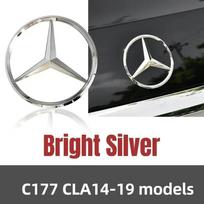 Automobilio lipdukas Mercedes Benz C177 CLA 14-19 m. 3D ABS sidabrinis/Juodas automobilio galinis bagažinės emblemos lipdukas