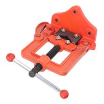 Bench Pipe Vice Heavy Duty Yoke Hinged Clamp Threader Strong Toughness Cutting Edge Plumber Tool
