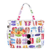 Multiple Pockets Beach Tote Bag Foldable Large Capacity Gym Grocery Vacation Bags Sandproof Zipper Shoulder Bag