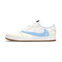 Travis Scott x Jordan Air Jordan 1 Beige White Blue Travis Scott X AJ1 Low 7.0 Low top Vintage Basketball Shoes Unisex DZ4137-700(Team1698-) 35.5