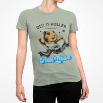 Playful Disco Guinea Pig Roller Skate T-Shirt 3XL