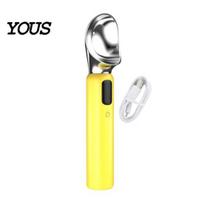 Easy Grip Ice Cream Scooper Heated Scoop, Rechargeable Self-Warming Spoon for Hard Elderly Cream, Fast Heating Fruit Ball Dessert geltona