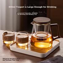 Niye Glass Teapot with Tea Infuser Cup, Office Tea Set, Large Capacity Glass Teapot for Home Use