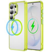 case for Samsung S26 plus ultra Transparent magnetic protective cover full coverage tough shell Wireless Charging Shock Proof Galaxy S26 žalia