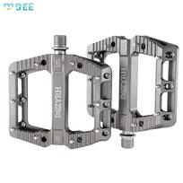 SeeMore Selection Standard 9/16 MTB Road/Mountain Bike Pedals Aluminum Alloy Flat Pedals 3 Bearings for Mountain Bike Paddle Pedal tamsiai pilka spalva