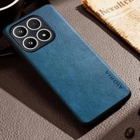 Phone Case - Luxury Case for Xiaomi 17 Ultra Pro Max 17T Pro Retro Fashion Natural Texture Solid Color Anti-Fingerprints Faux Leather Precise Camera Xiaomi 17 mėlyna