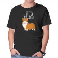 Unisex Crew Neck T-Shirt I Prefer My Corgi Graphic Short Sleeve Casual Tee XL