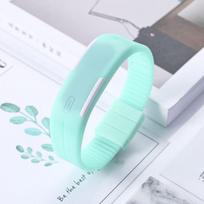 Stylish Kids Digital Led Silicone Watch With Adjustable Strap And Rectangular Dial MintGreen