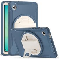 For Samsung Galaxy Tab A11 Case,8.7inch SM-X130/SM-X133/X135/ Shockproof Tablet Cover with Kickstand, Hand Strap, Stylus Holder tab A11 8.7inch tamsiai mėlyna