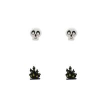 Halloween Skull Castle Spider Bat Pumpkin Ghost Face Black Cat Witch Hat Earrings Zinc Alloy Lightweight Fashion Jewelry Women Skull Castle