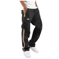 Vyriškos kelnės „Regular Fit Cargo“ kelnės, „Jogging Cargo Pants“ skydinės kišeninės kelnės M juoda