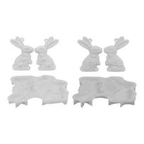 2PCS Flower Texture Bunnies Silicone Molds Creation Craft Project And Easter Parties Holiday Decoration Pendant Making 1