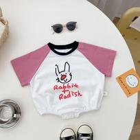 Cartoon Baby Onesie: Summer Short Sleeve Romper for Boys and Girls 73 cm raudona