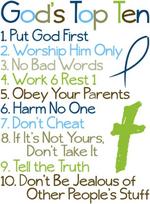 Ten Commandments Bible Verse Gods Top Ten for Kids Aluminum Signs Funny Tin Sign Metal Art Poster Gift Home Cafe Bar Wall Deco 20x30cm（7.8x11.8inch）