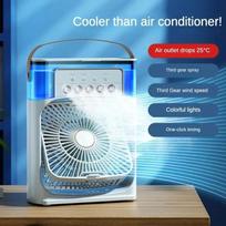 Portable Fan Air Conditioner USB Electric Fan LED Night Light Water Mist Fun 3 In 1 Air Humidifier for Home balta