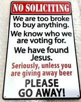 FUN TIN SIGNS Replica Vintage Metal Sign  NO SOLICITING Lot Aluminumtin sign 20x30cm（7.8x11.8inch）