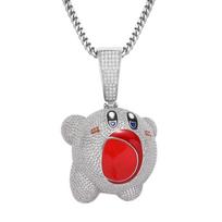 Hot Selling Hip Hop Pendant Necklace 3D Cute Personality Male Female Couple Necklace Trendy Jewelry hiphop&3mm*24inch rope chain
