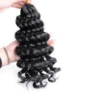 Itališki garbanoti sintetiniai plaukai kasoms Bohemiški garbanoti trumpi nėrimo kasų plaukai Italian Curl (as the picture,12 inches(30.48cm))