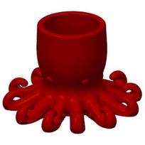 Ocean Style Decor 3D Printed Pen Holder Octopus Shape Pencil Cup raudona