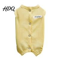 Back Snap Dog Outfit Pajamas Sleeveless T-Shirt Closure XS geltona