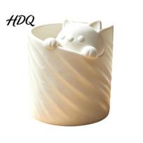 Office Desk Bedroom Gift 3D Printed Pen Holder Cat Shape Large Capacity balta