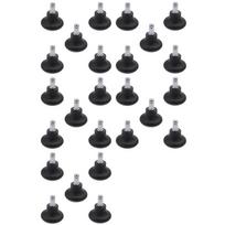 A25F-25Pcs Bell Glides Replacement Office Chair Wheels Stopper Office Chair Swivel Caster Wheels, 2 Inch Stool Bell Glides juoda pilka spalva