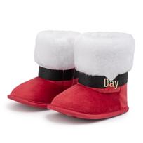 Winter Sale: Plush Velcro Toddler Boots - Thick & Warm Christmas Baby Shoes 11cm (0-6 months) / 58g raudona
