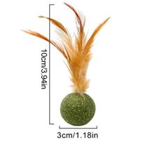 Natural Catnip Feather Balls Lickable Cat Grass Snack Kitten Scratchers Toy Treats Chewing Fresh Breath Cat Toys, Cat Treats
