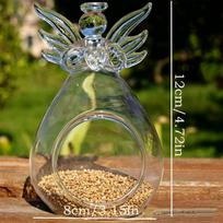Angel Glass Outdoor Bird Feeder Hangable Hummingbird Feeder With Garden Decor Glass Birdfeeder For Patio Yard Backyard Tree