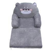 Toddler Chair Soft Breathable Easy To Clean Gray Dog  Stable Backrest Cartoon Kids Sofa for Relaxing